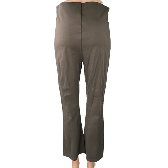 Old Navy Brown Tan High Waist Stretch Pull On Flare Boot Cut Trousers Pants M - Picture 3 of 4